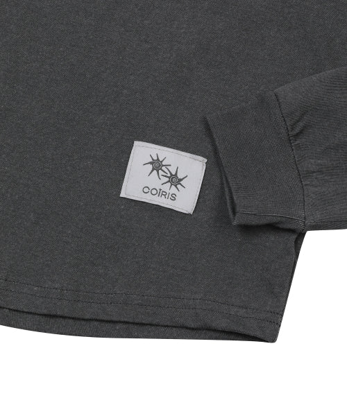 PIGMENT CROP ROLL LONG SLEEVE TEE - 2 COLORS CHARCOAL