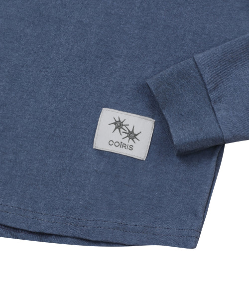 PIGMENT CROP ROLL LONG SLEEVE TEE - 2 COLORS CHARCOAL