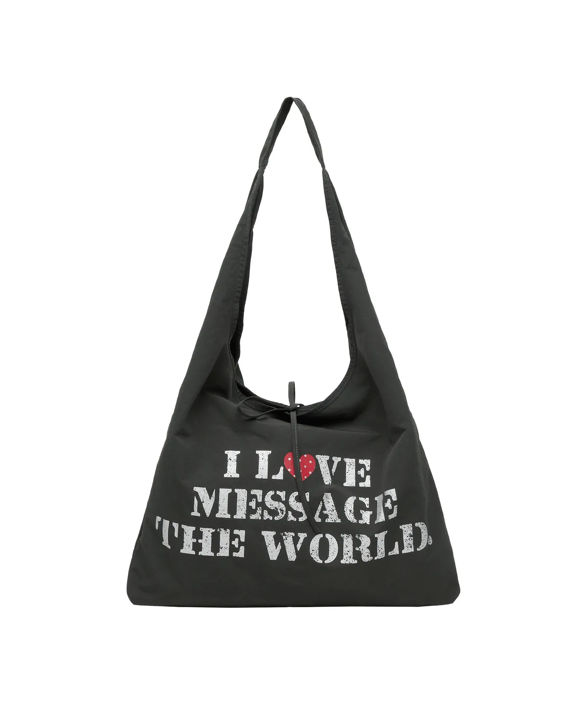 LETTERING CASUAL HOBO BAG CHARCOAL