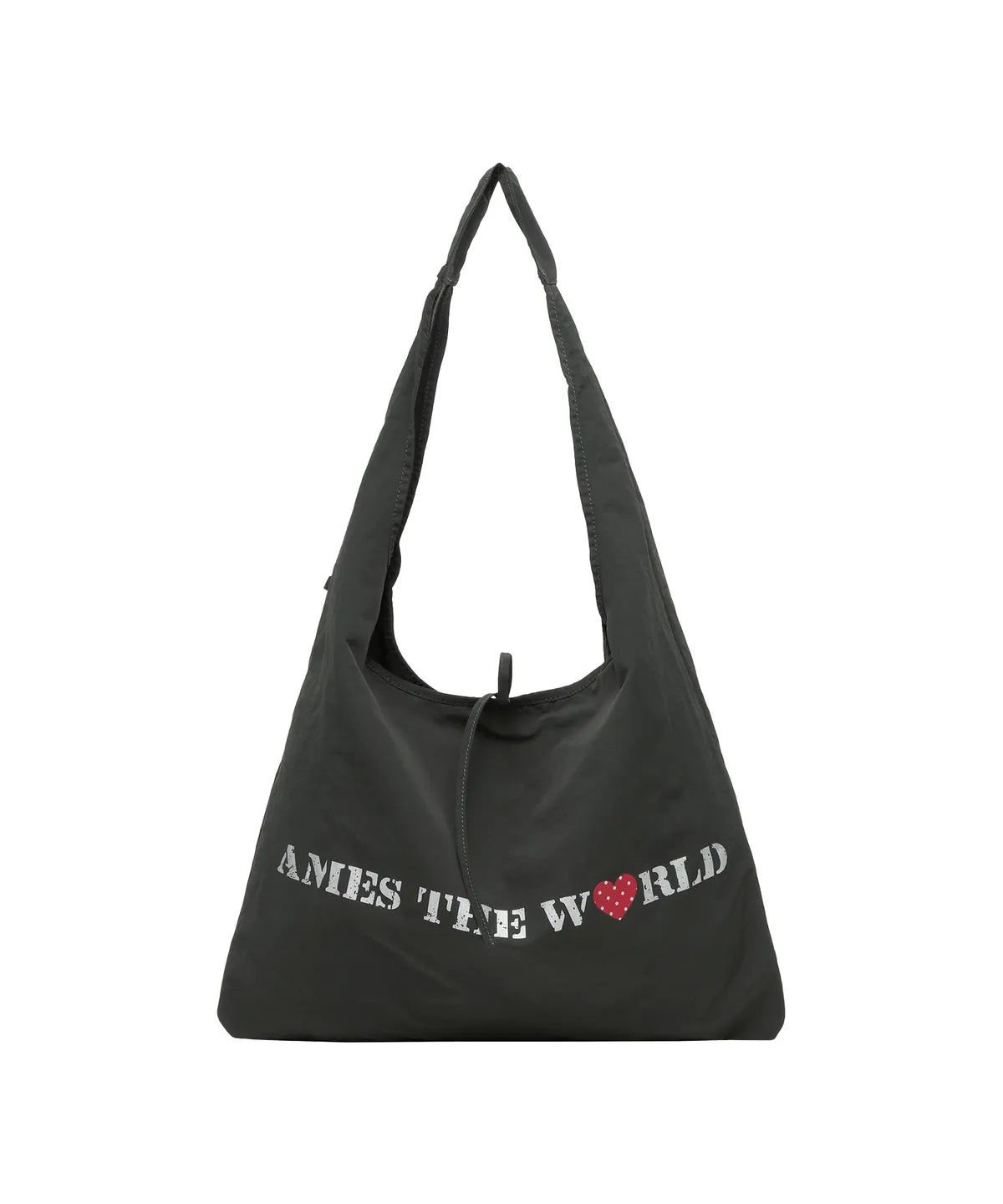 LETTERING CASUAL HOBO BAG CHARCOAL