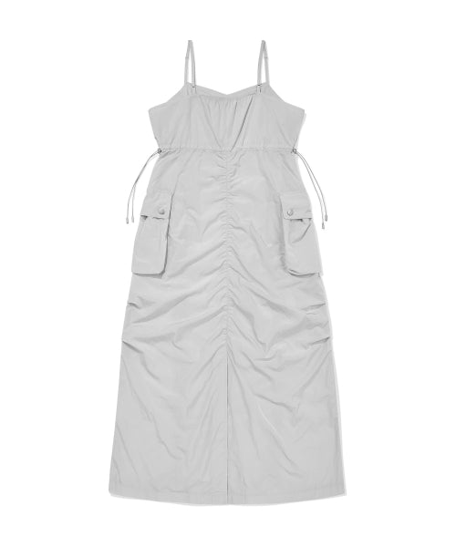 NYLON BUSTIER DRESS #GISELLE同款! - 2 COLORS LIGHT GREY