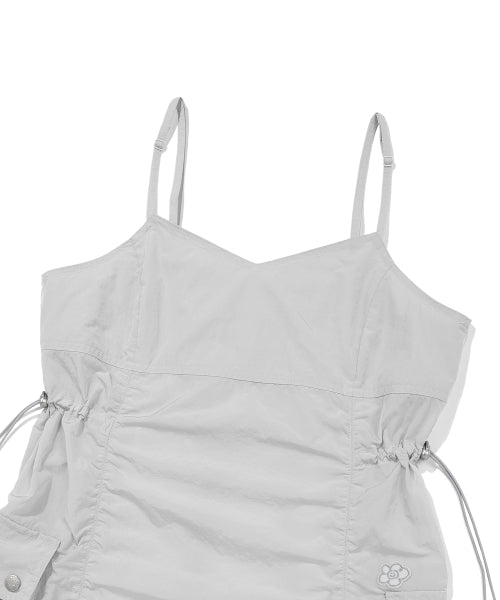 NYLON BUSTIER DRESS #GISELLE同款! - 2 COLORS LIGHT GREY