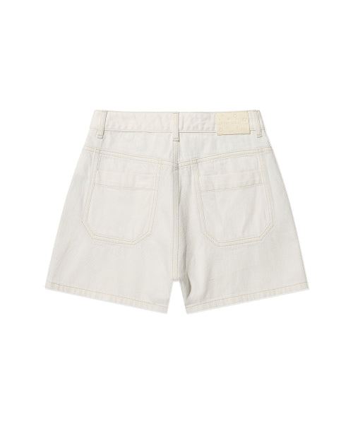 KNEE-LENGTH DENIM SHORTS #GISELLE同款! - 2 COLORS CREAM