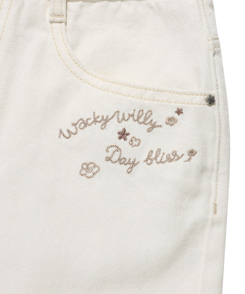 KNEE-LENGTH DENIM SHORTS #GISELLE同款! - 2 COLORS CREAM