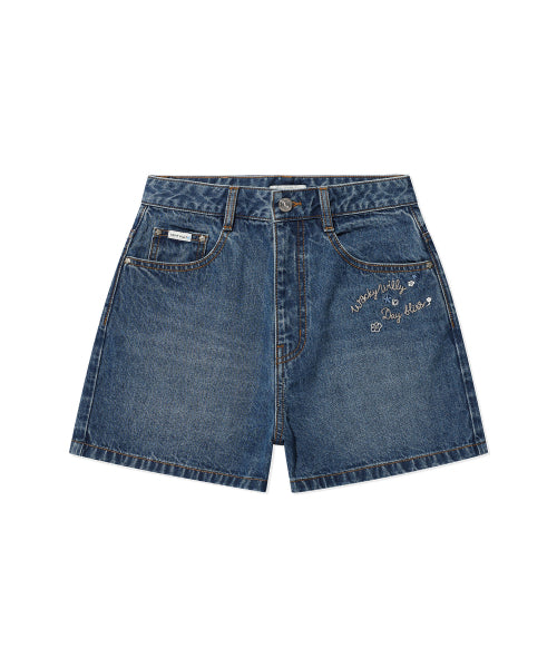 KNEE-LENGTH DENIM SHORTS #GISELLE同款! - 2 COLORS BLUE