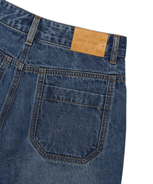 KNEE-LENGTH DENIM SHORTS #GISELLE同款! - 2 COLORS BLUE