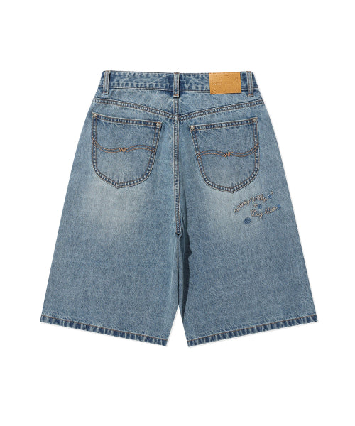 DENIM BERMUDA PANTS #GISELLE同款! - 2 COLORS BLUE