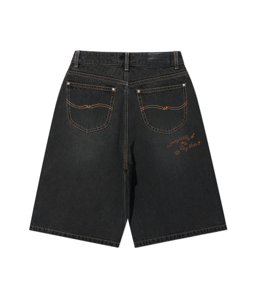DENIM BERMUDA PANTS #GISELLE同款! - 2 COLORS BLACK