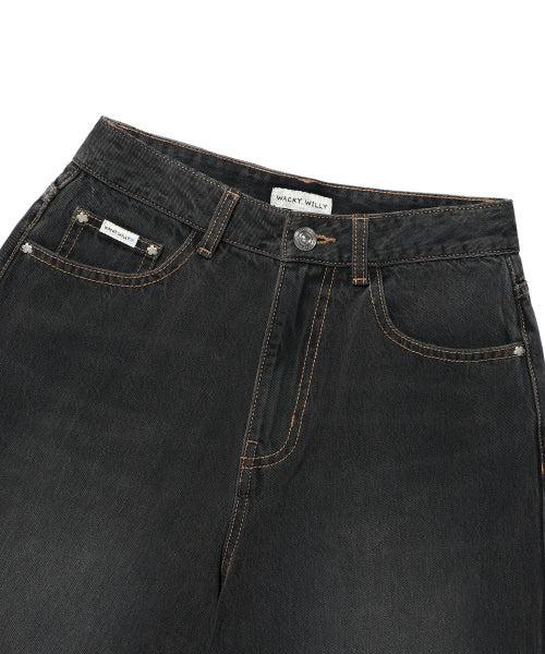 DENIM BERMUDA PANTS #GISELLE同款! - 2 COLORS BLACK