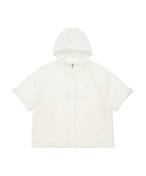 NYLON SHORT SLEEVE WINDBREAKER #GISELLE同款! - 2 COLORS WHITE