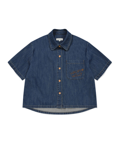 EASY DENIM SHORT SLEEVE SHIRT BLUE