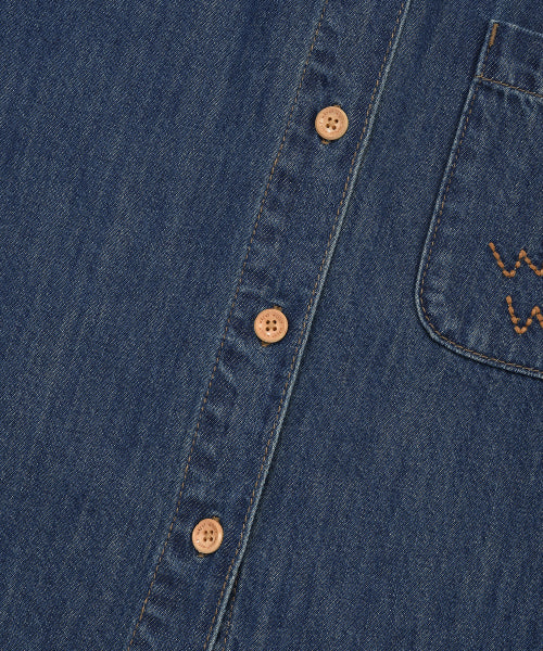 EASY DENIM SHORT SLEEVE SHIRT BLUE