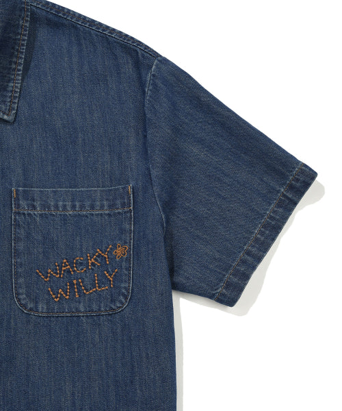 EASY DENIM SHORT SLEEVE SHIRT BLUE