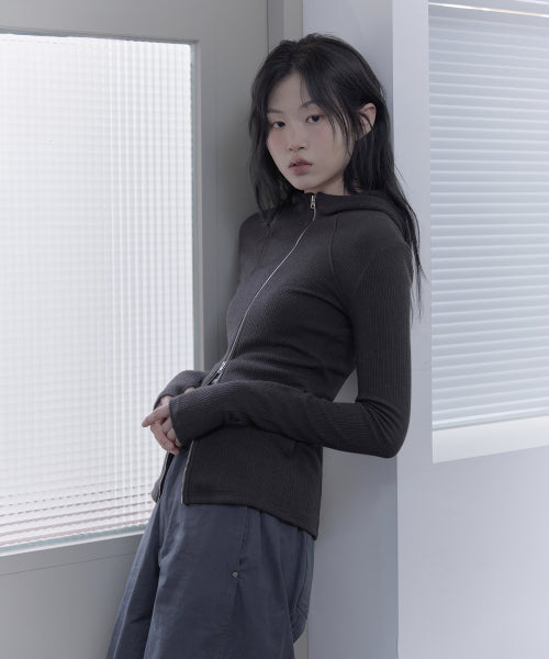 TWO-WAY ZIP-UP CARDIGAN - 2 COLORS
