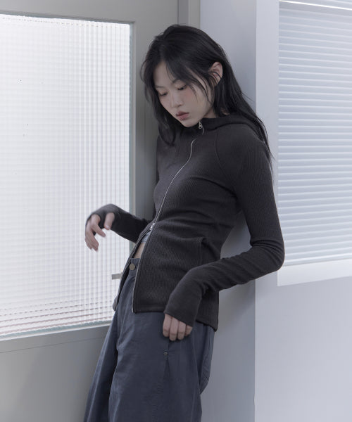 TWO-WAY ZIP-UP CARDIGAN - 2 COLORS