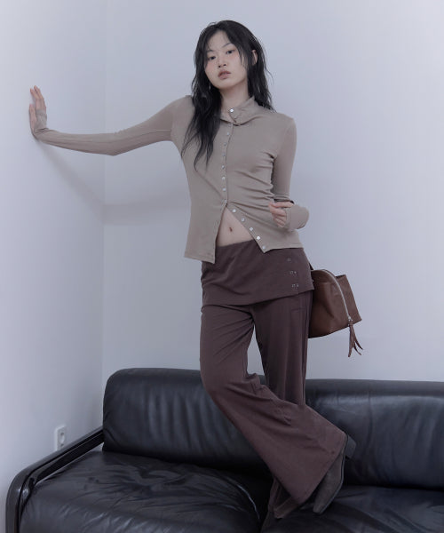 LAYERED SKIRT PANTS - 2 COLORS