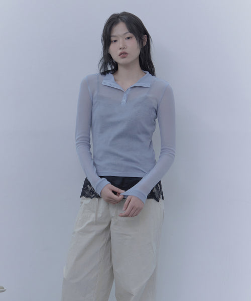 SHEER HIGH-NECK T-SHIRT - 3 COLORS