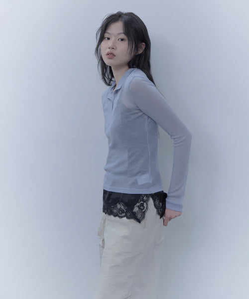 SHEER HIGH-NECK T-SHIRT - 3 COLORS