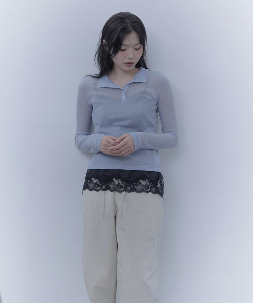SHEER HIGH-NECK T-SHIRT - 3 COLORS