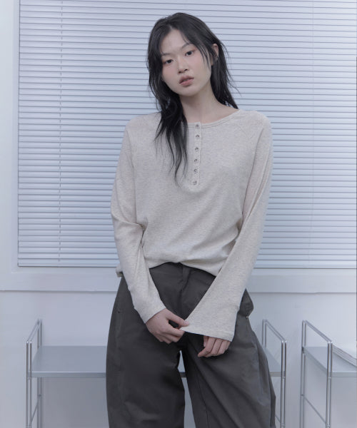 HENLEY NECK T-SHIRT - 4 COLORS