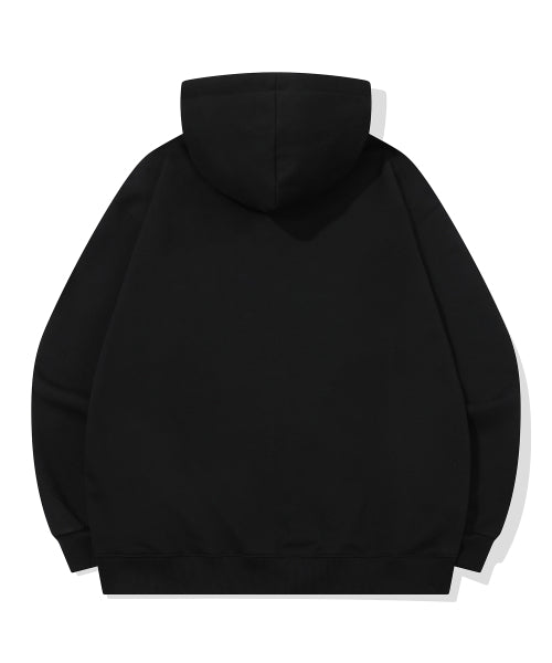 2-WAY STITCH HOOD ZIP-UP - 2 COLORS BLACK