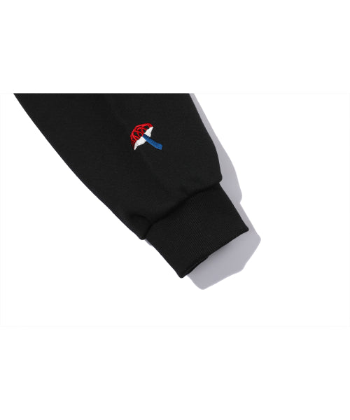 2-WAY STITCH HOOD ZIP-UP - 2 COLORS BLACK