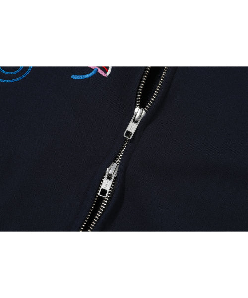 2-WAY STITCH HOOD ZIP-UP - 2 COLORS NAVY