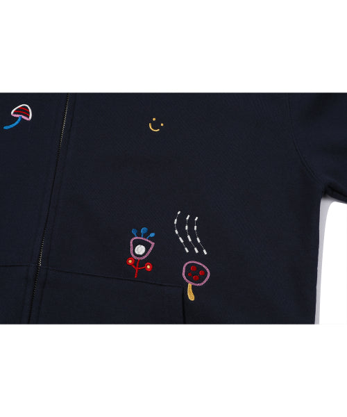 2-WAY STITCH HOOD ZIP-UP - 2 COLORS NAVY
