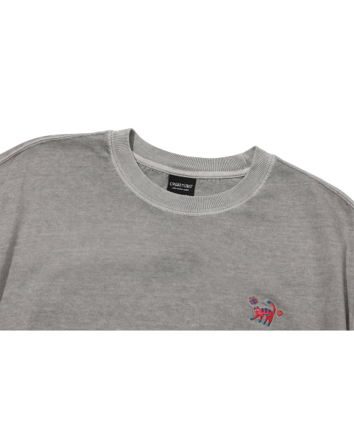 CAT STITCH PIGMENT SHORT SLEEVE TEE - 4 COLORS GREY