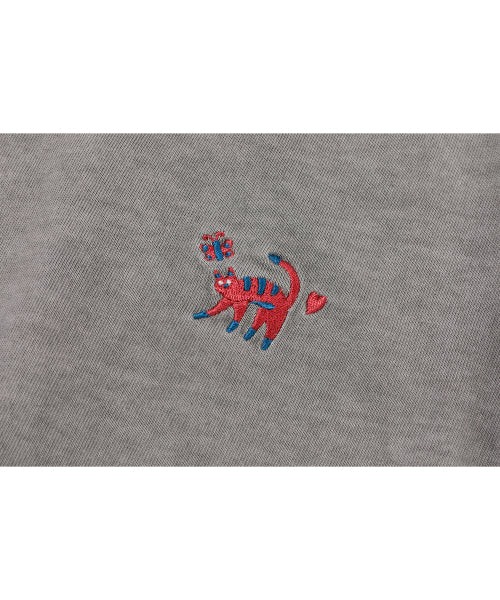 CAT STITCH PIGMENT SHORT SLEEVE TEE - 4 COLORS GREY