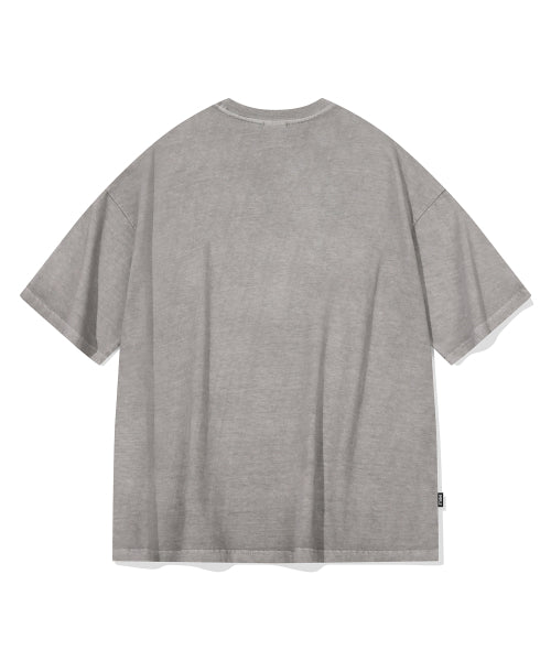 HELLO FLOWER PIGMENT SHORT SLEEVE TEE - 2 COLORS GREY