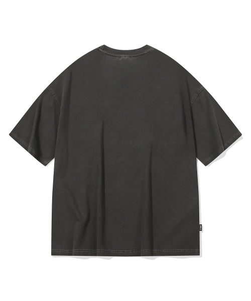 HELLO FLOWER PIGMENT SHORT SLEEVE TEE - 2 COLORS BLACK