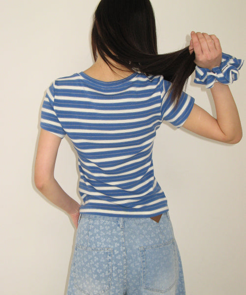 SCRUNCHIE SET SLIM FIT T SHIRT - 3 COLORS AS SHOWN