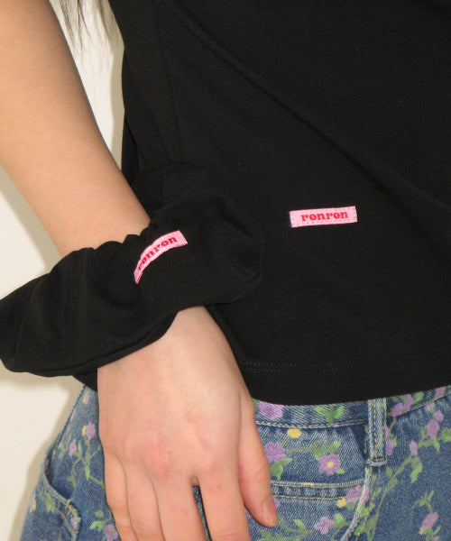 SCRUNCHIE SET SLIM FIT T SHIRT - 3 COLORS BLACK
