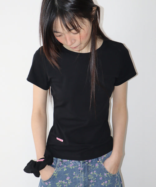 SCRUNCHIE SET SLIM FIT T SHIRT - 3 COLORS BLACK