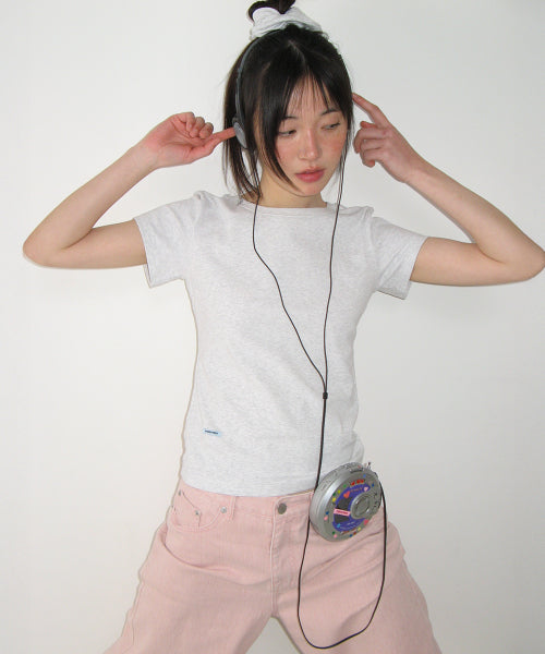SCRUNCHIE SET SLIM FIT T SHIRT - 3 COLORS MELANGE