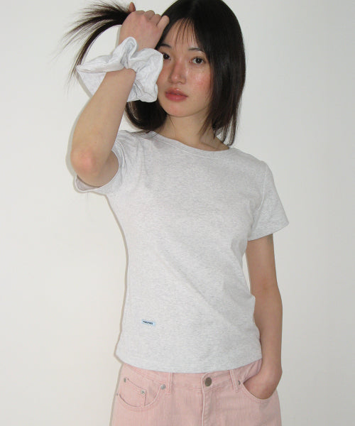 SCRUNCHIE SET SLIM FIT T SHIRT - 3 COLORS MELANGE