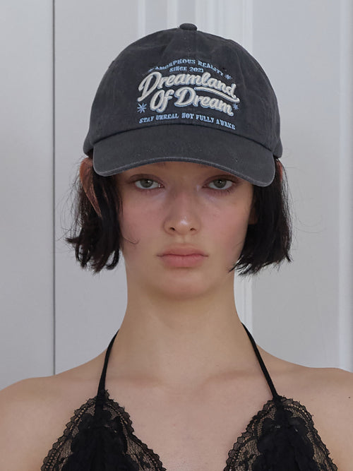 VINTAGE SCRIPT BALL CAP - 3 COLORS CHARCOAL