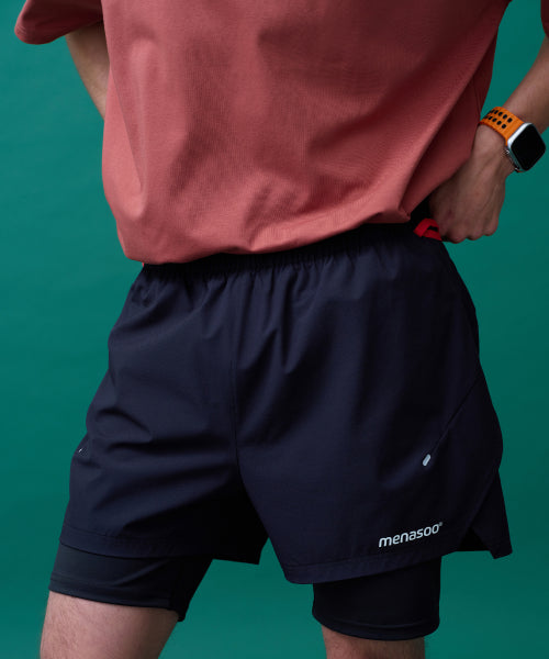 UNISEX MULTI SPORT TWO IN ONE RUNNING SHORTS - 3 COLORS AS SHOWN