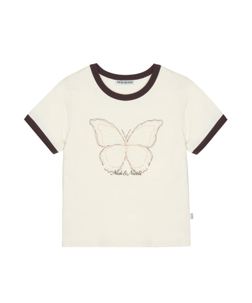 BUTTERFLY GRAPHIC RINGER TOP #徐睿知同款! - 4 COLORS CREAM