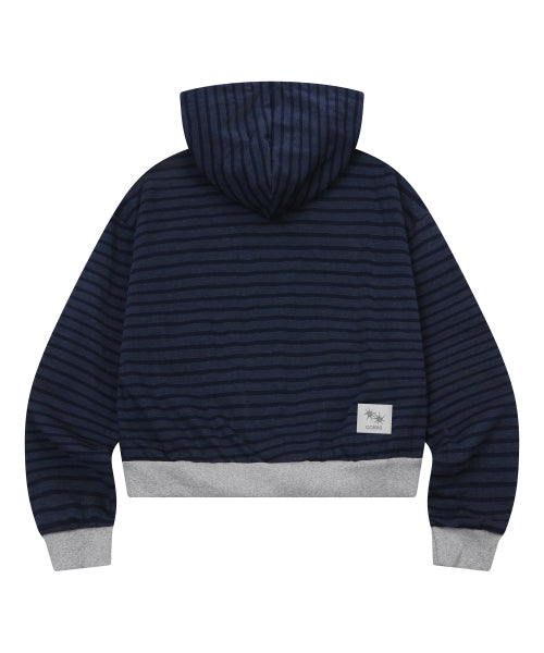 TEE STRIPE HOODIE GREY