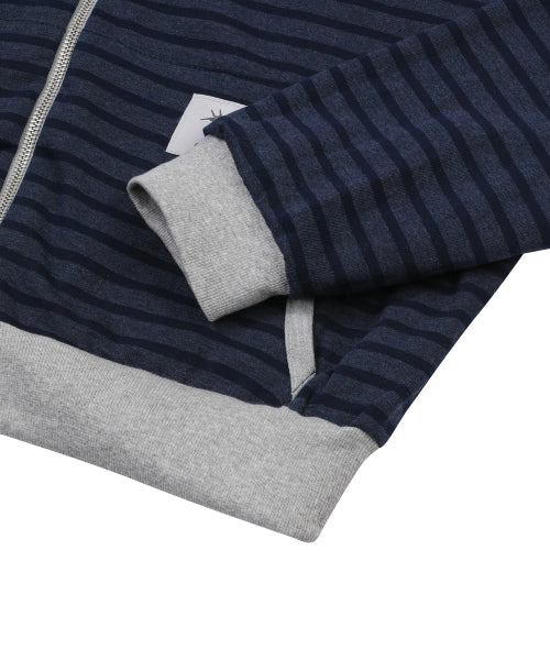 TEE STRIPE HOODIE GREY