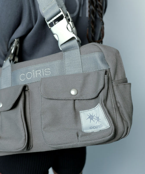 2 POCKET BUCKLE SHOULDER BAG - 2 COLORS BLACK