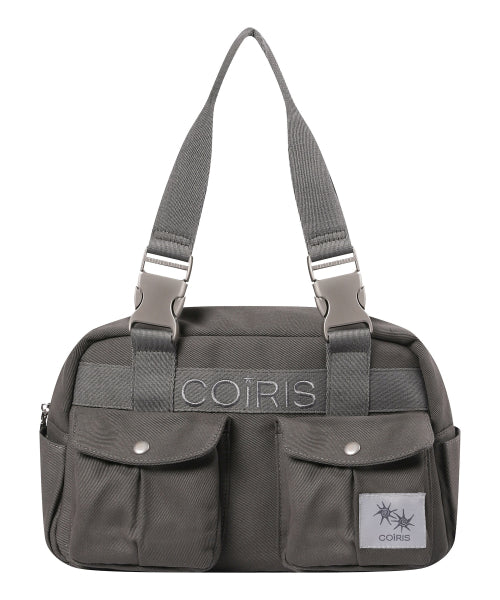 2 POCKET BUCKLE SHOULDER BAG - 2 COLORS BLACK