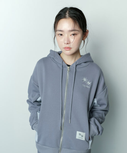 SIDE CONTRAST HOODIE UNISEX GREY
