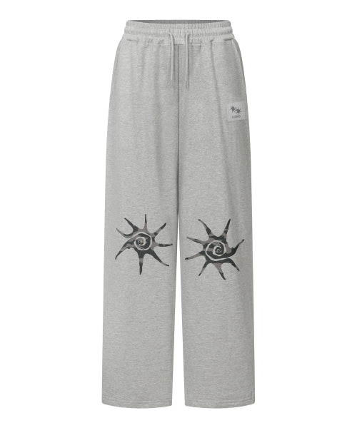 CONTRAST WIDE PANTS GREY