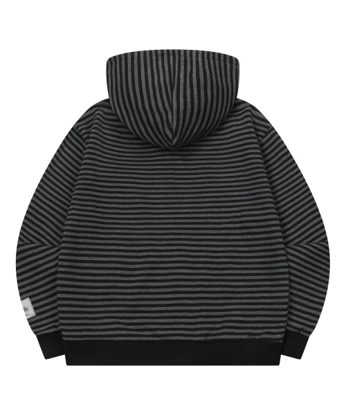 STRIPE HOODIE UNISEX CHARCOAL