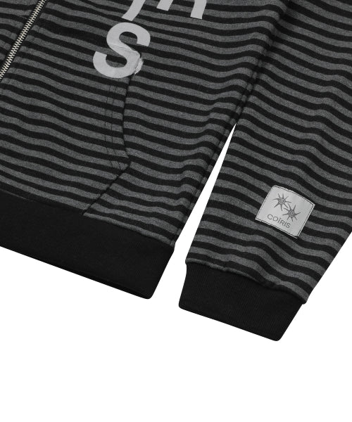 STRIPE HOODIE UNISEX CHARCOAL