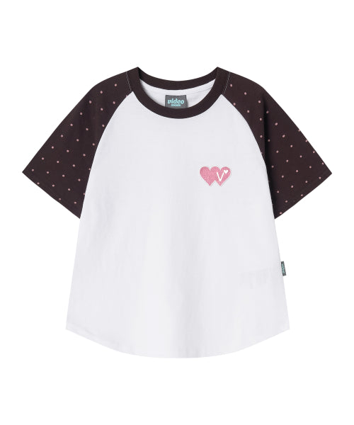 DOUBLE HEART DOT CROP TEE