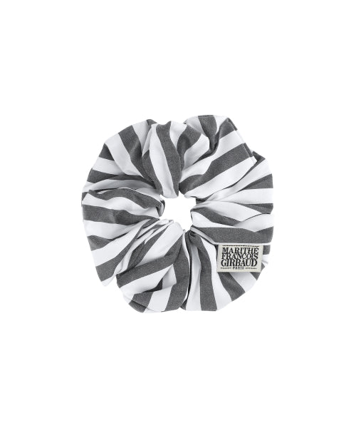 CLASSIC LOGO STRIPE HAIR SCRUNCHIE - 3 COLORS BLACK